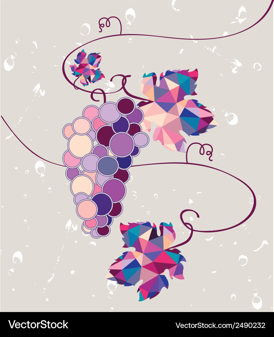 Grape made of triangles vector image