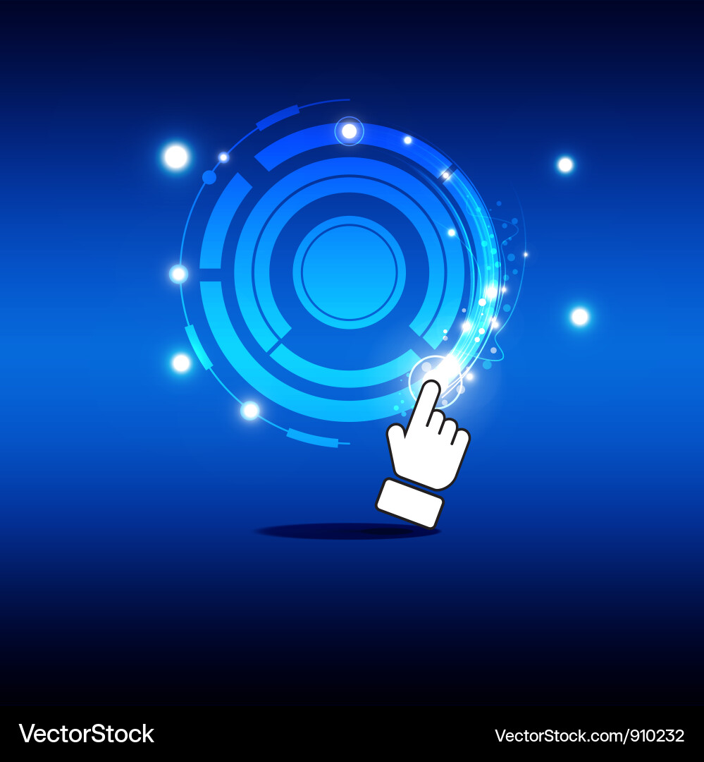 Interactive Button with Magic Light Effect vector image