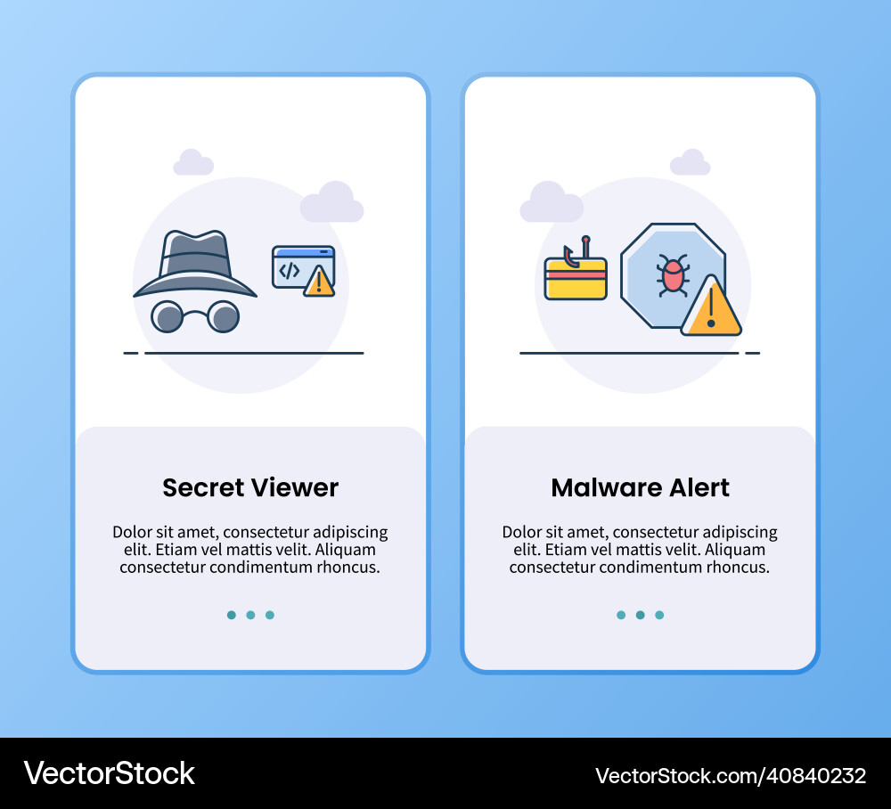 Internet security secret viewer and malware alert vector image