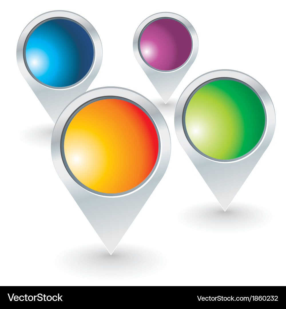 Map Pointer Icons Set vector image