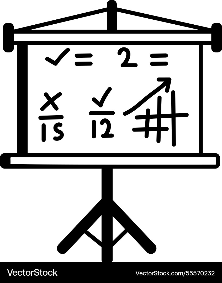 Math lecture icon in doodle style vector image