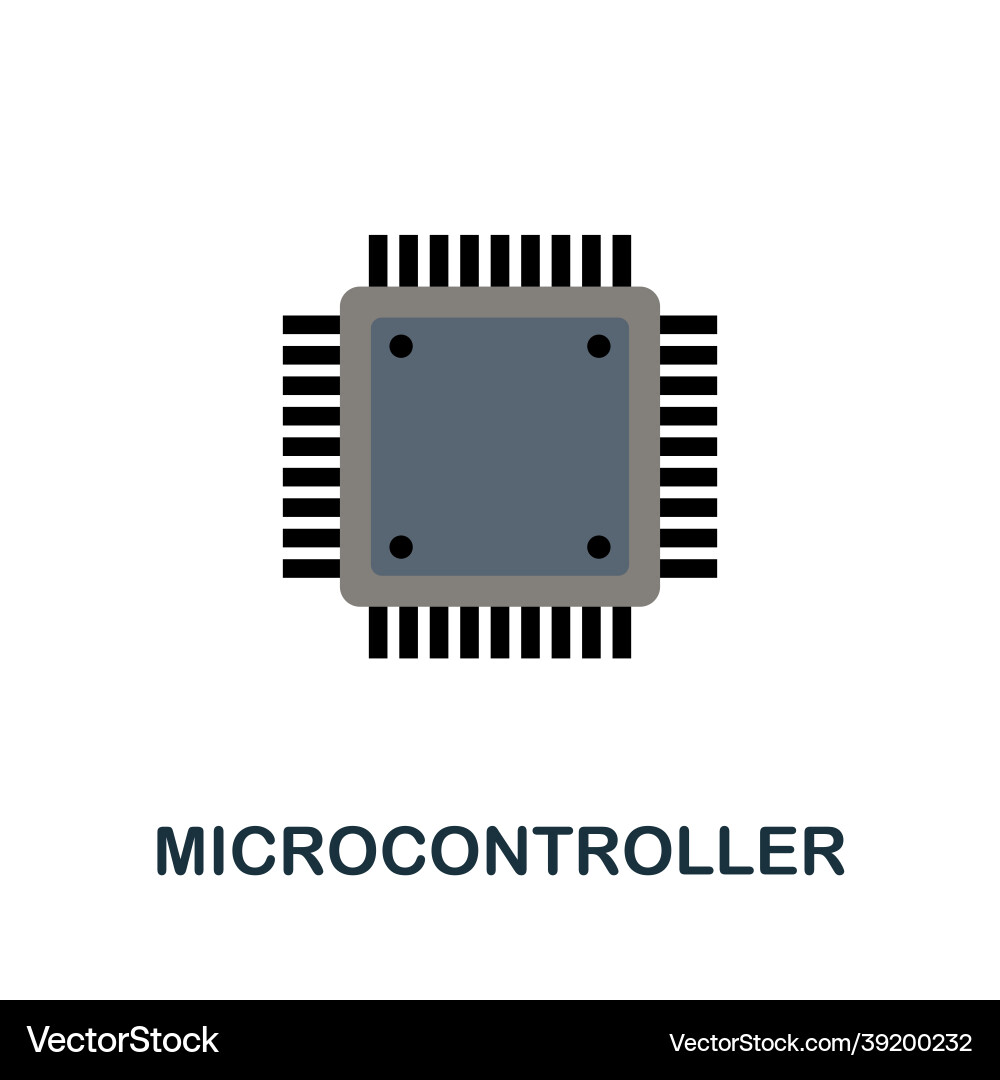 Microcontroller flat icon colored sign from Microcontroller flat icon colored sign from vector image
