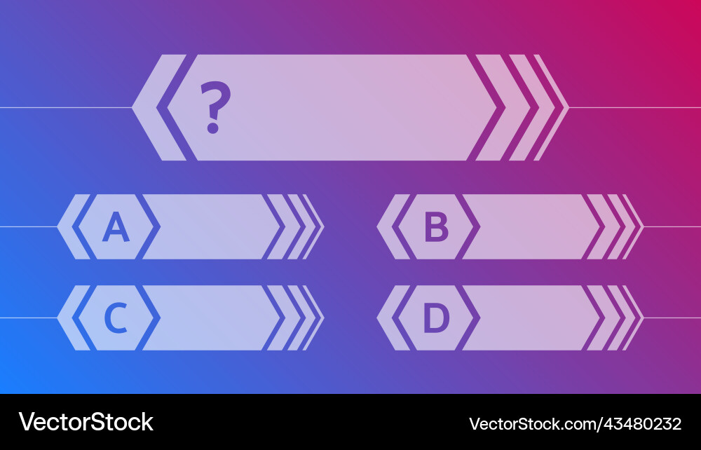 Multiple choice quiz template Multiple choice quiz template vector image