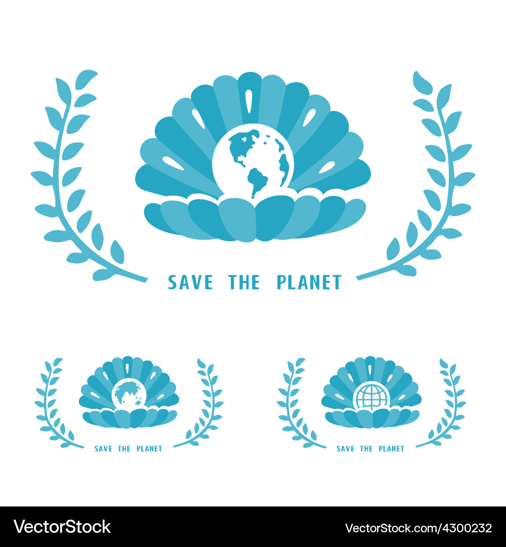 Save the planet symbol Vector Image