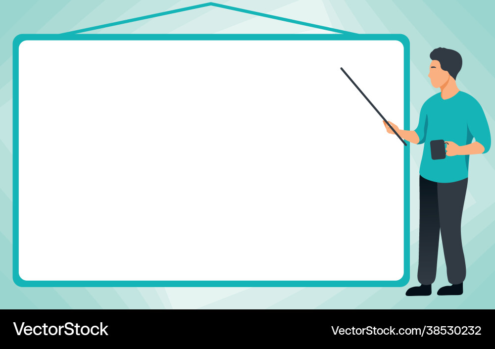 School instructor drawing pointing stick on empty vector image