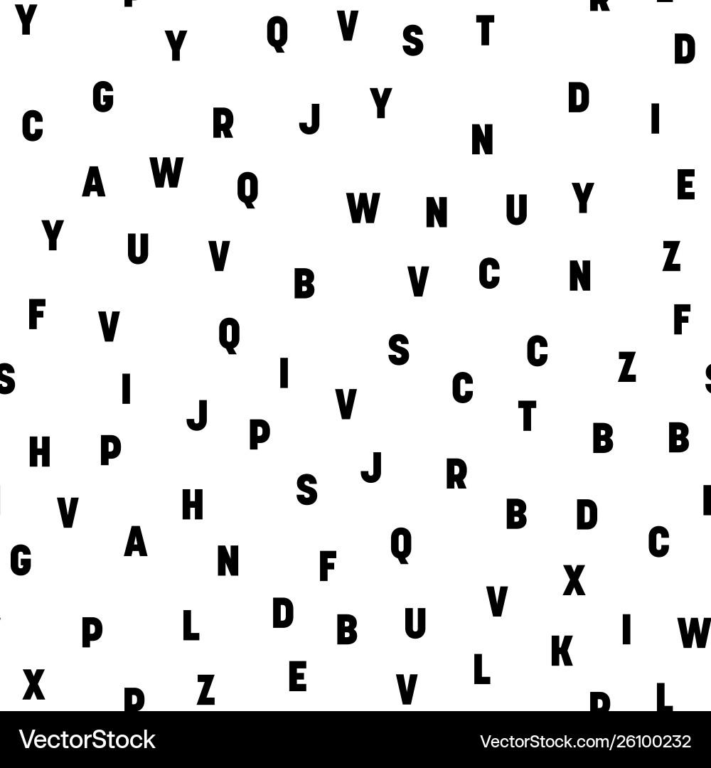 Seamless pattern letters random order signs Seamless pattern letters random order signs vector image
