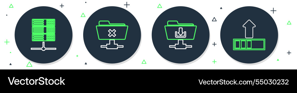 Set line ftp cancel operation folder download Set line ftp cancel operation folder download vector image