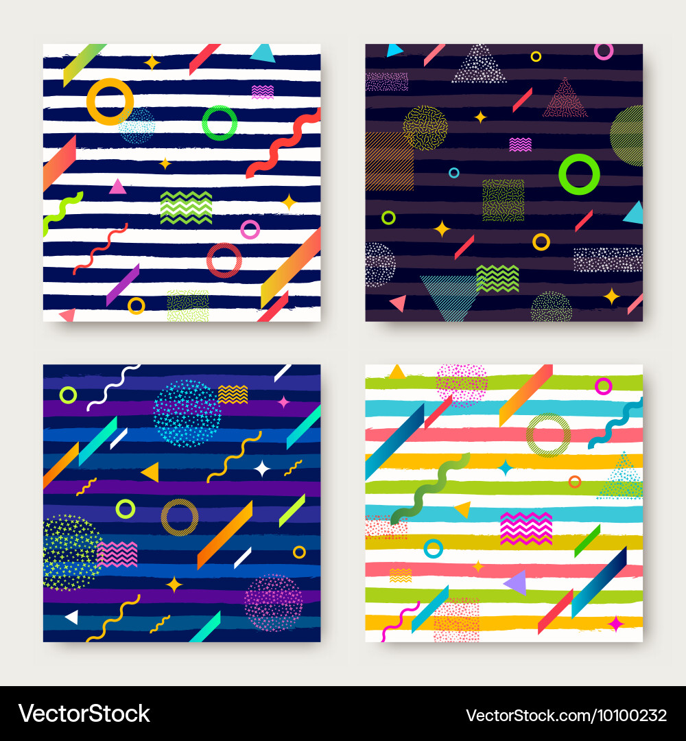 Set of abstract avangarde retro background Vector Image