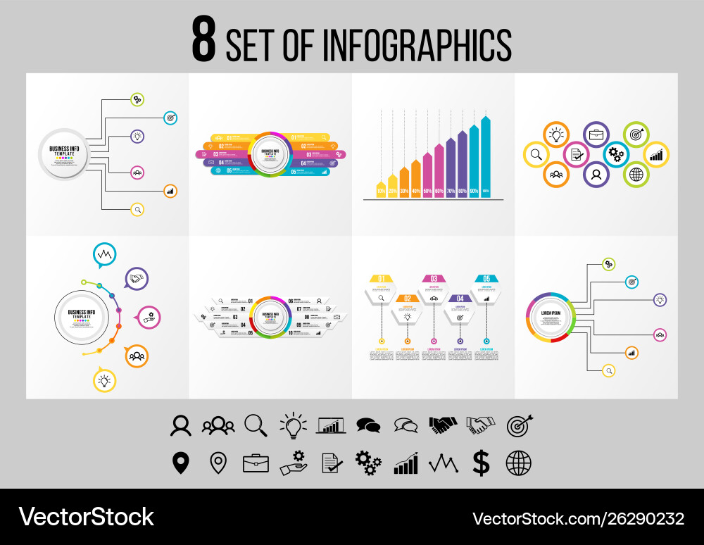 Set of infographics elements design template Vector Image