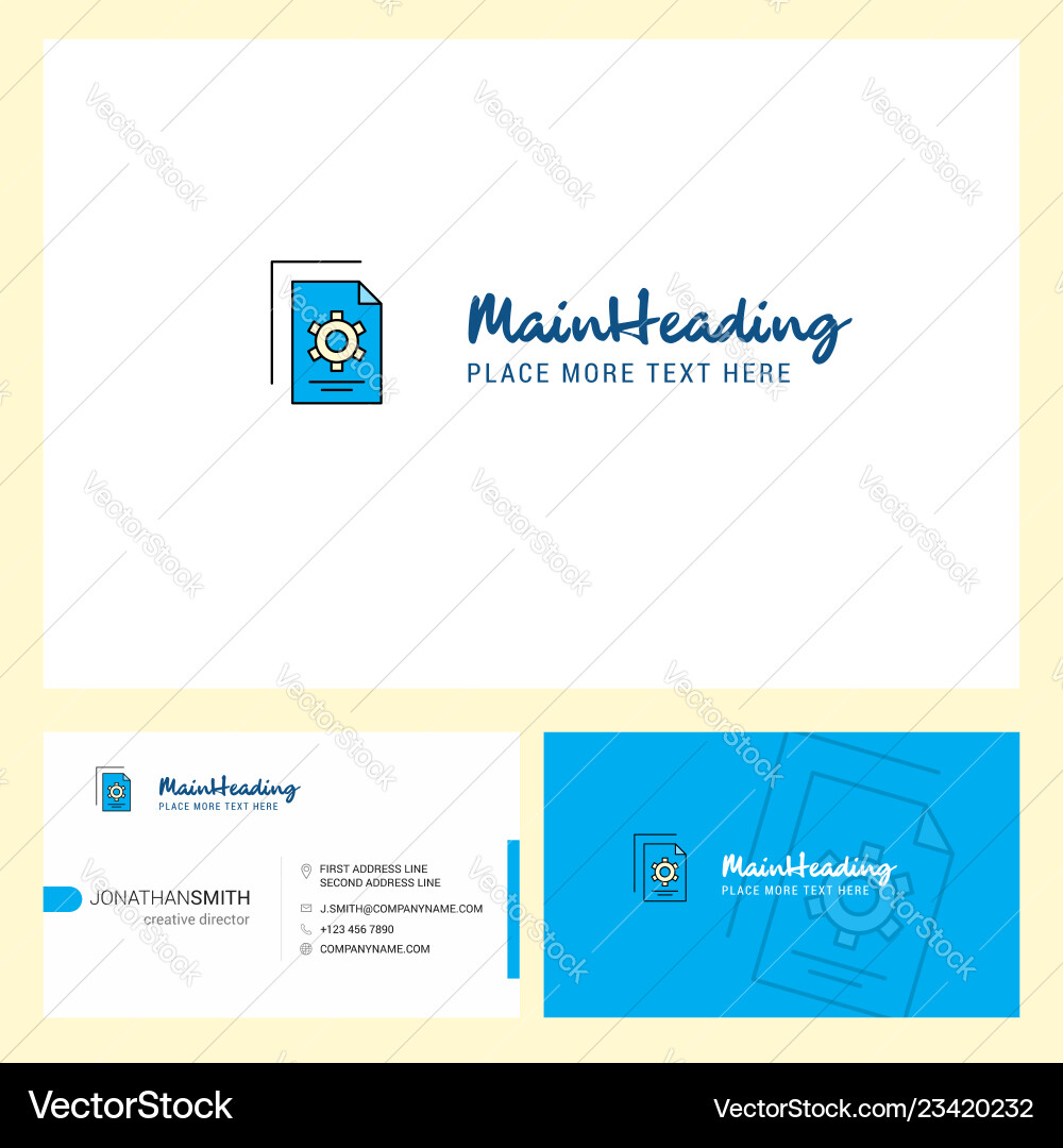 Setting document logo design with tagline front Setting document logo design with tagline front Vector Image