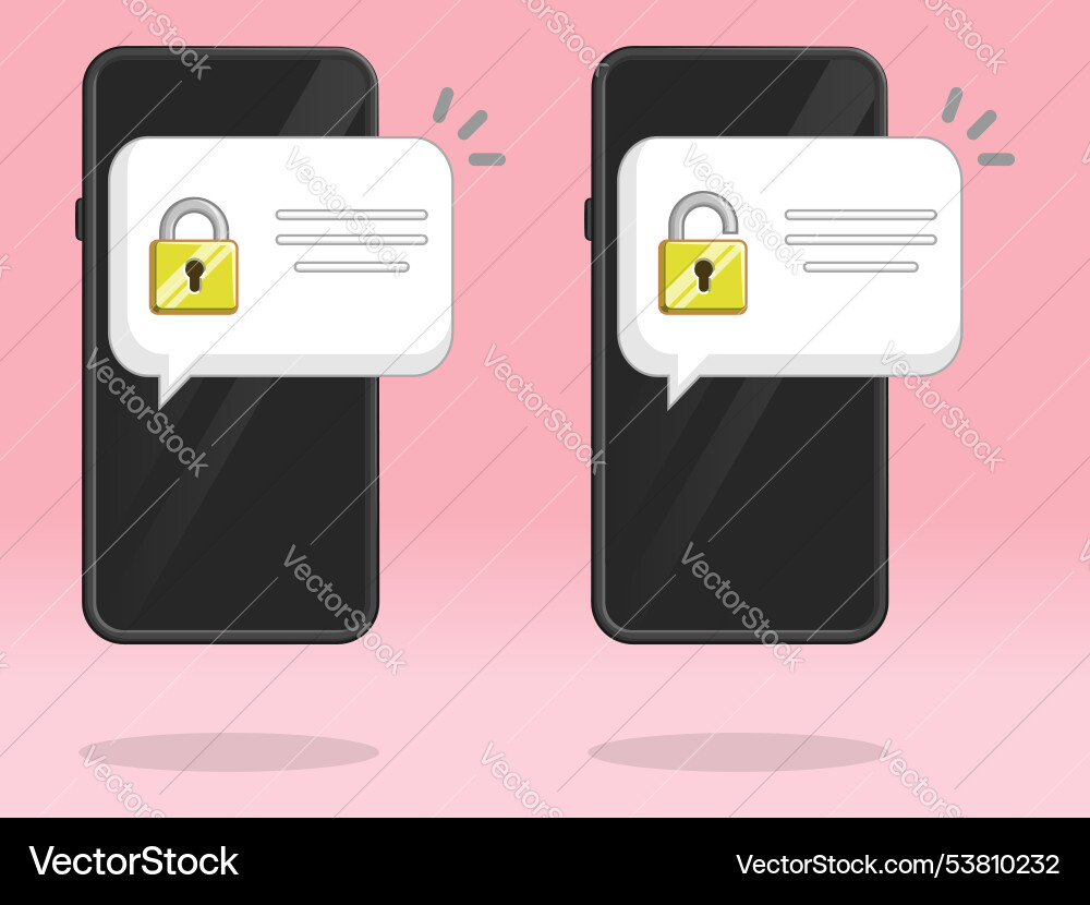 Smartphone lock push notification popup message Smartphone lock push notification popup message vector image
