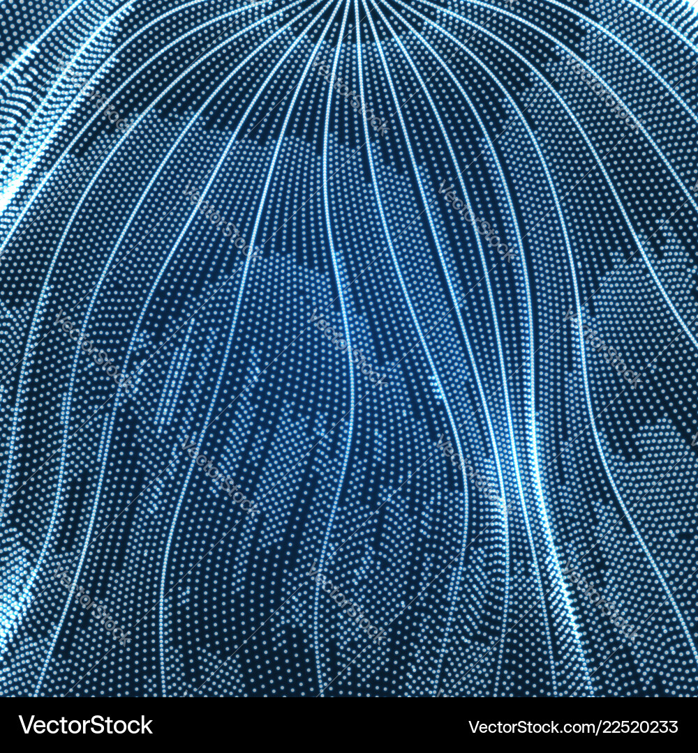 Array with dynamic particles 3d futuristic Array with dynamic particles 3d futuristic vector image