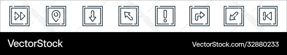 Arrow line icons linear set quality Arrow line icons linear set quality vector image