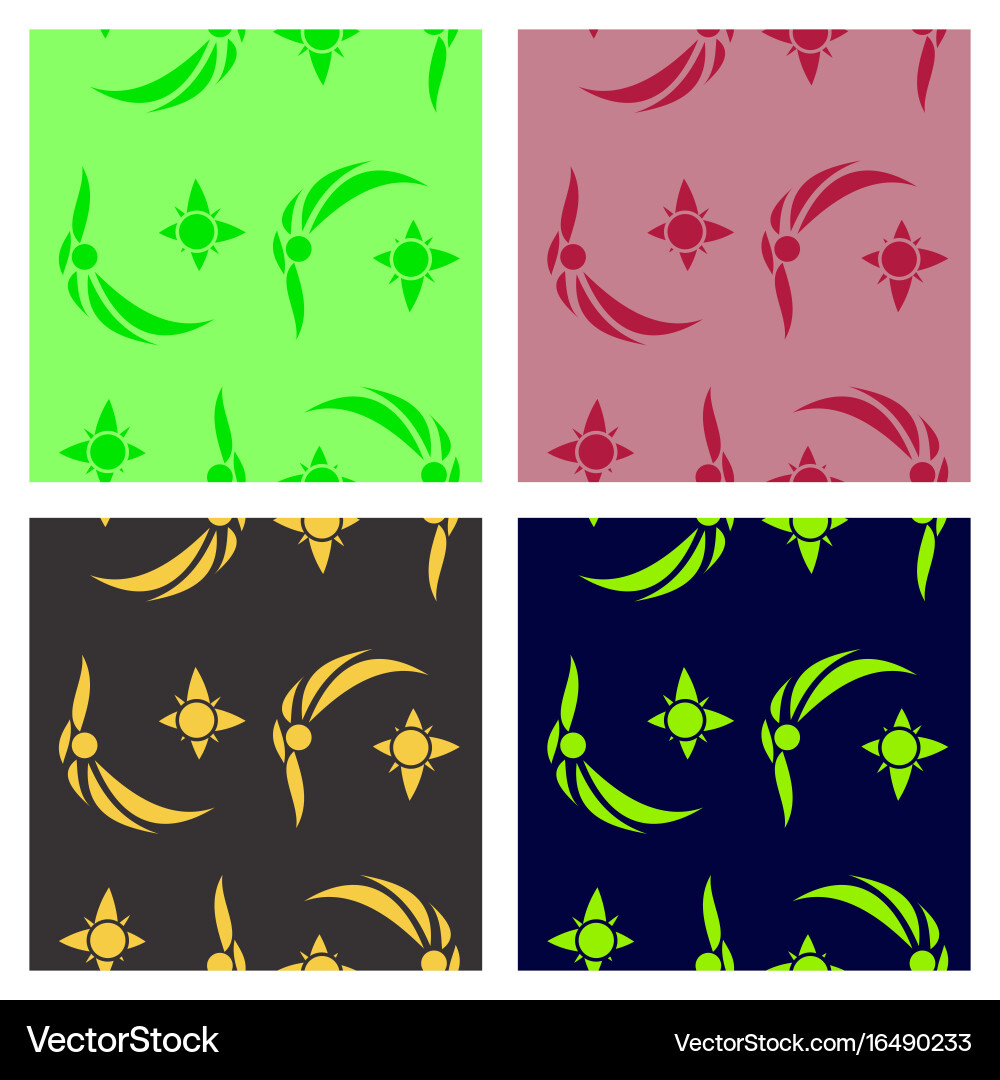 Assembly of patterns in bright style vector image