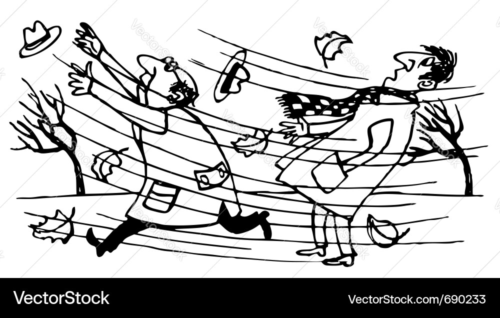 Blustery Wind Scene Vector Image