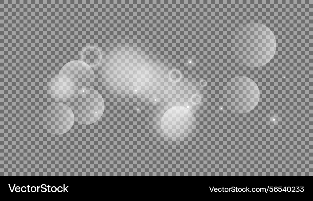 Bokeh circles on transparent background Bokeh circles on transparent background vector image