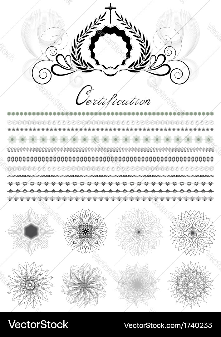 Brushes and patterns in original style Vector Image