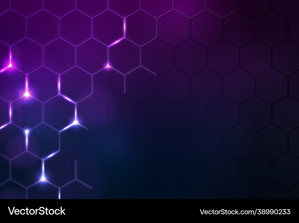 Digital technology background with hexagon border Vector Image
