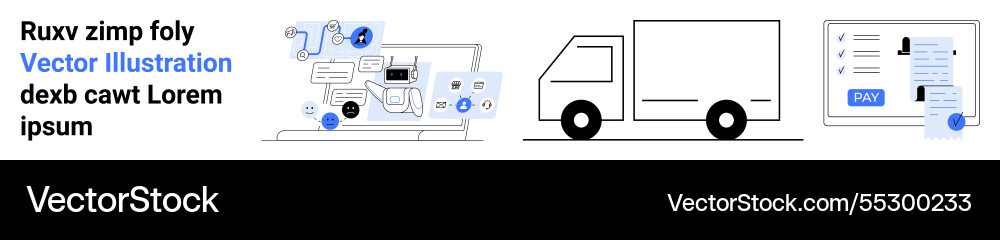 Digital workflow with logistics concept data Vector Image