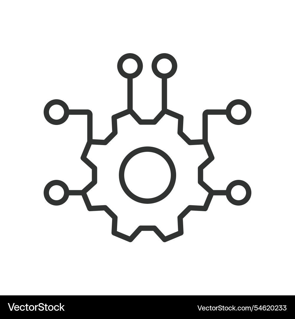 Engineering and circuit board icon in line design Engineering and circuit board icon in line design vector image