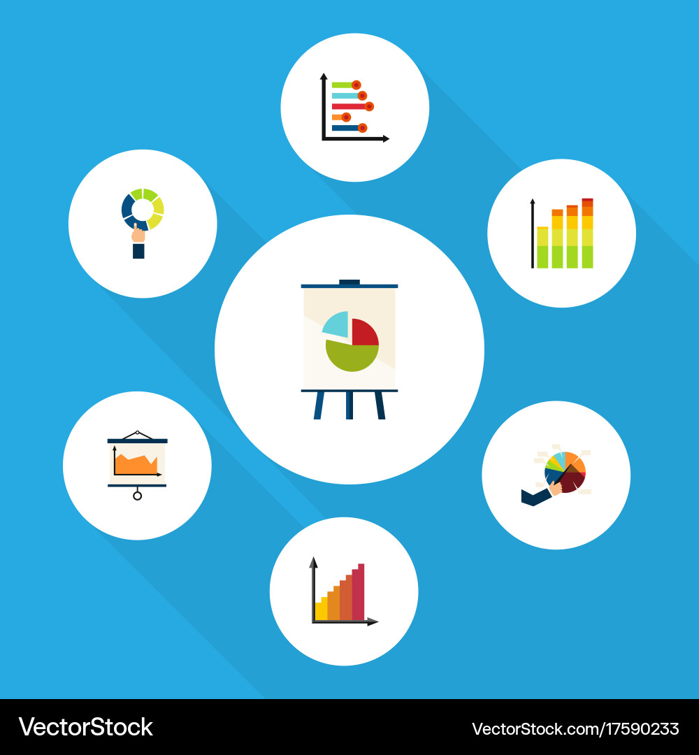 Flat icon chart set of infographic segment vector image