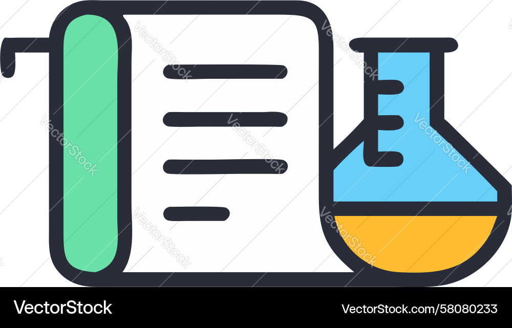 Laboratory Records & Flask Icon Vector Image