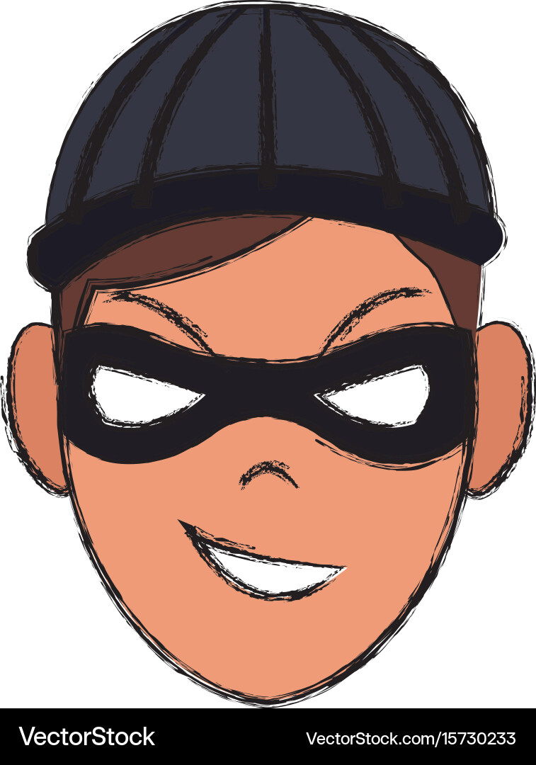 Mysterious man with the mask hat hacker vector image