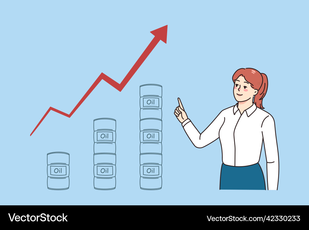 Oil & Gas Price Increase - Businesswoman vector image