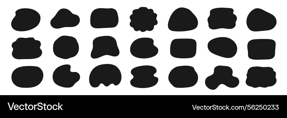 Organic shape round form set liquid blob Organic shape round form set liquid blob vector image