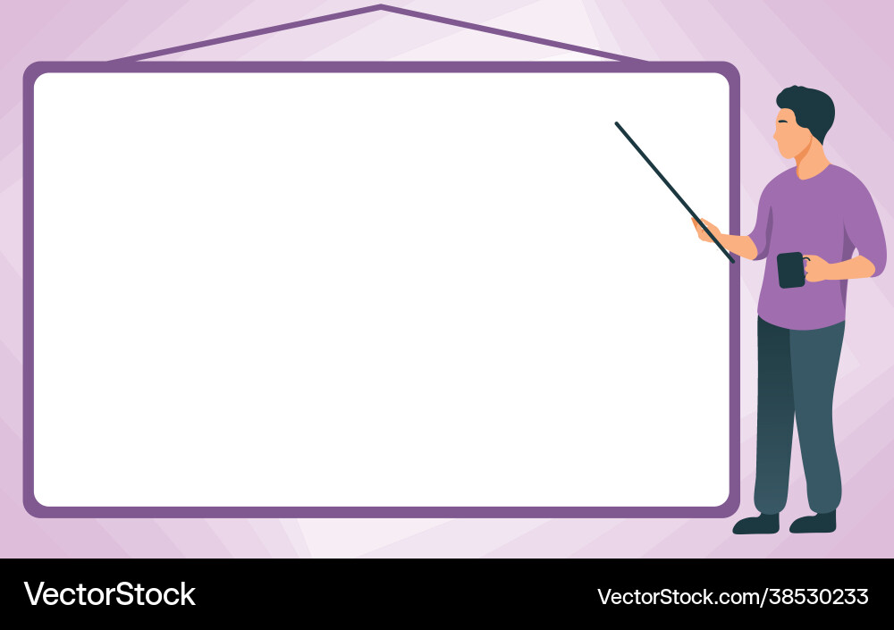 School instructor drawing pointing stick on empty School instructor drawing pointing stick on empty vector image