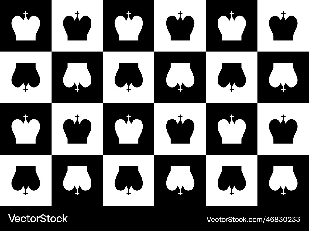 Seamless pattern with chess king endless Seamless pattern with chess king endless vector image