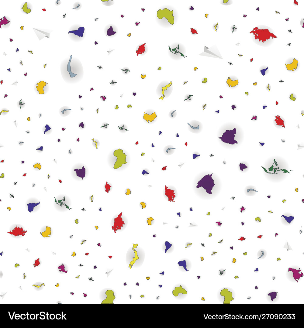 Seamless pattern with mainlands on light Vector Image