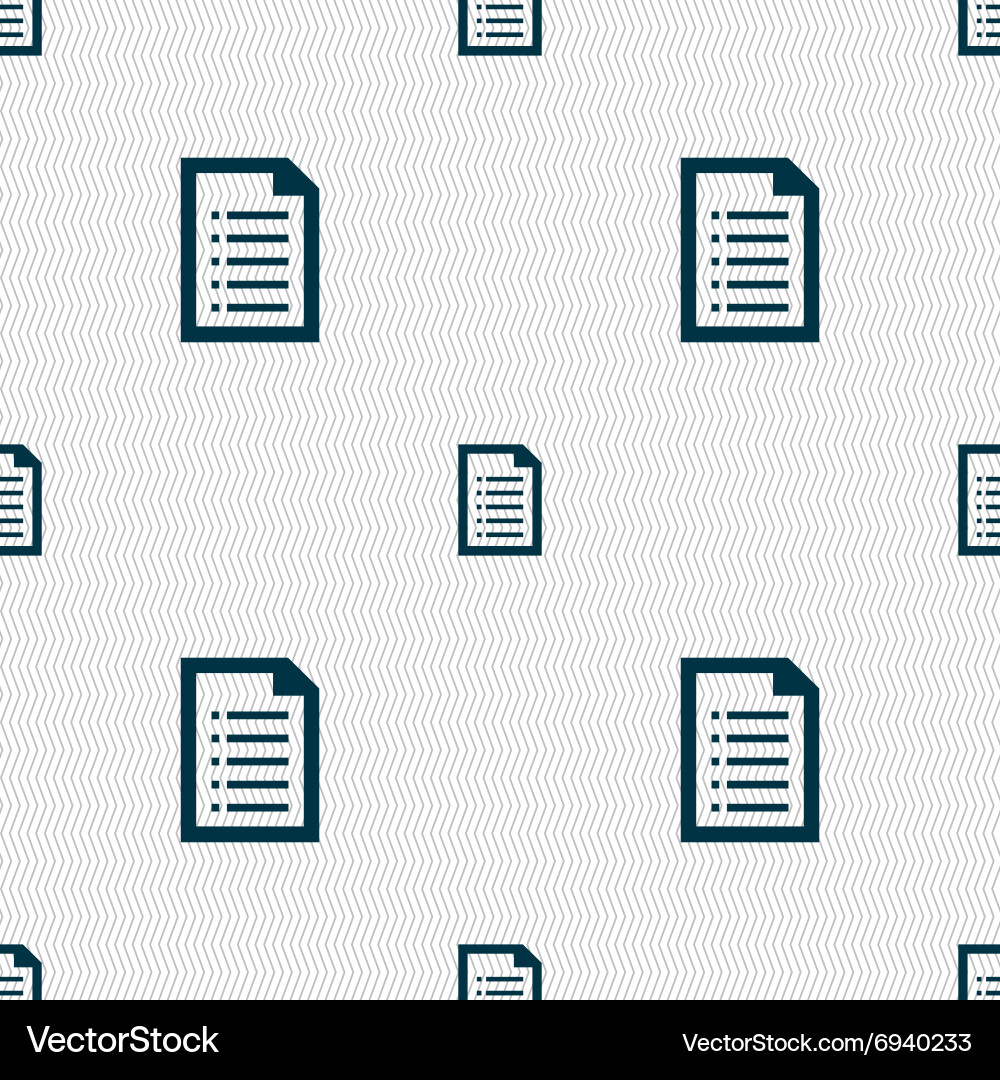 Text file icon sign seamless pattern Vector Image