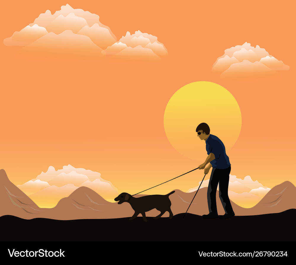 Blind man in his hand had a guide rod Blind man in his hand had a guide rod vector image