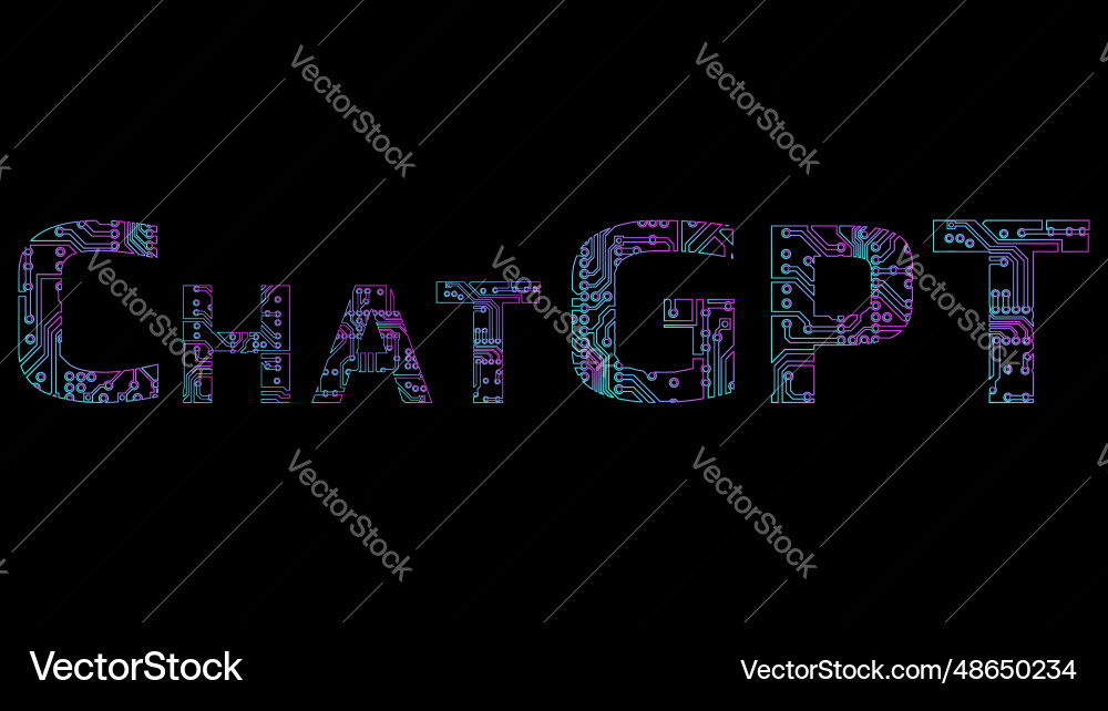 Chatgpt text outline from pcb tracks isolated Vector Image