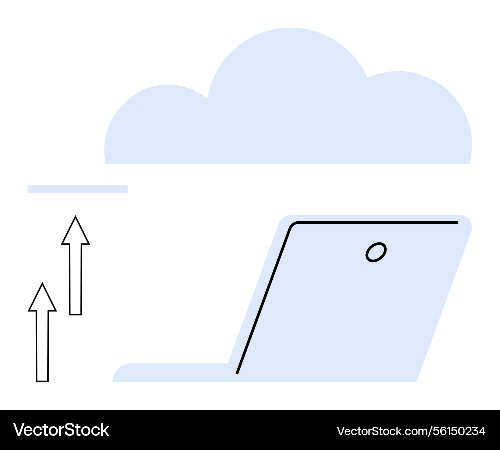 Cloud storage concept with data upload arrows Cloud storage concept with data upload arrows Vector Image