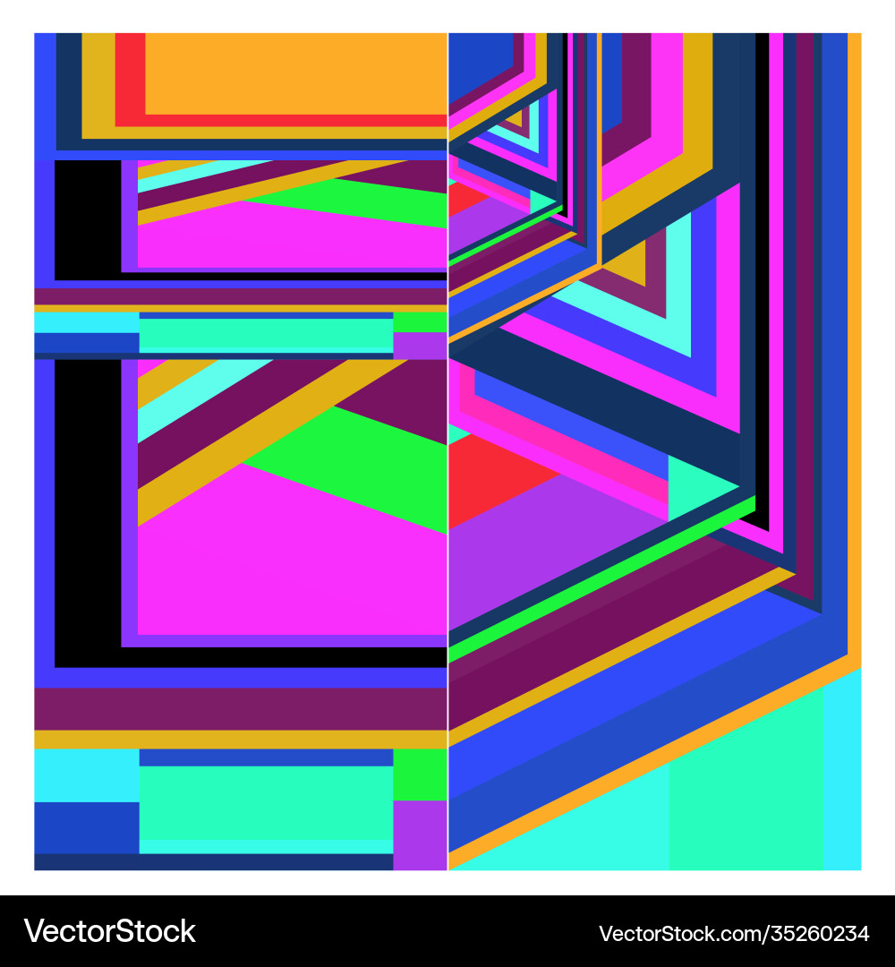Colorful geometric and curve background pattern Vector Image