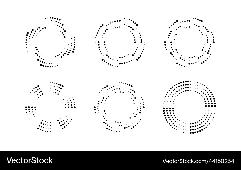 Dot circle speed lines for emblem design vector image