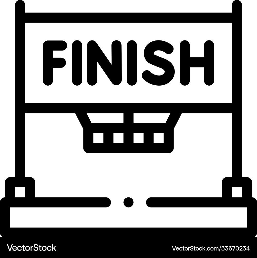 Finish icon thin linear style design isolated Finish icon thin linear style design isolated vector image