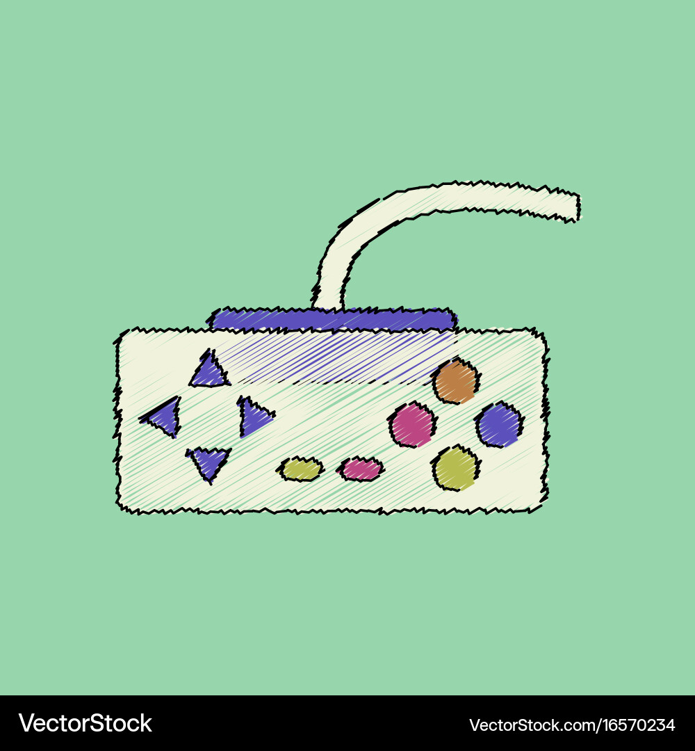 Flat shading style icon playing joystick vector image