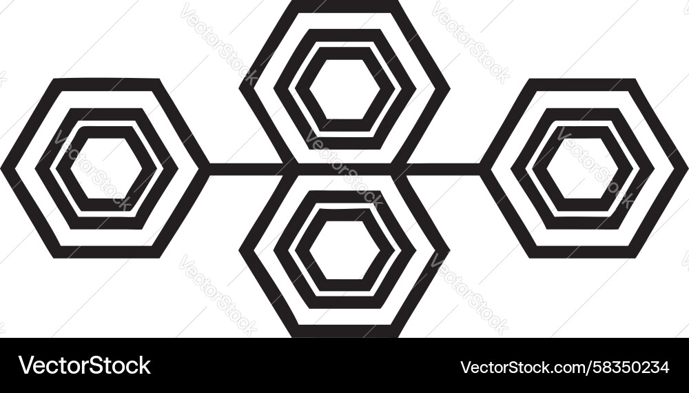 Interlocking Hexagonal Pattern Vector Image