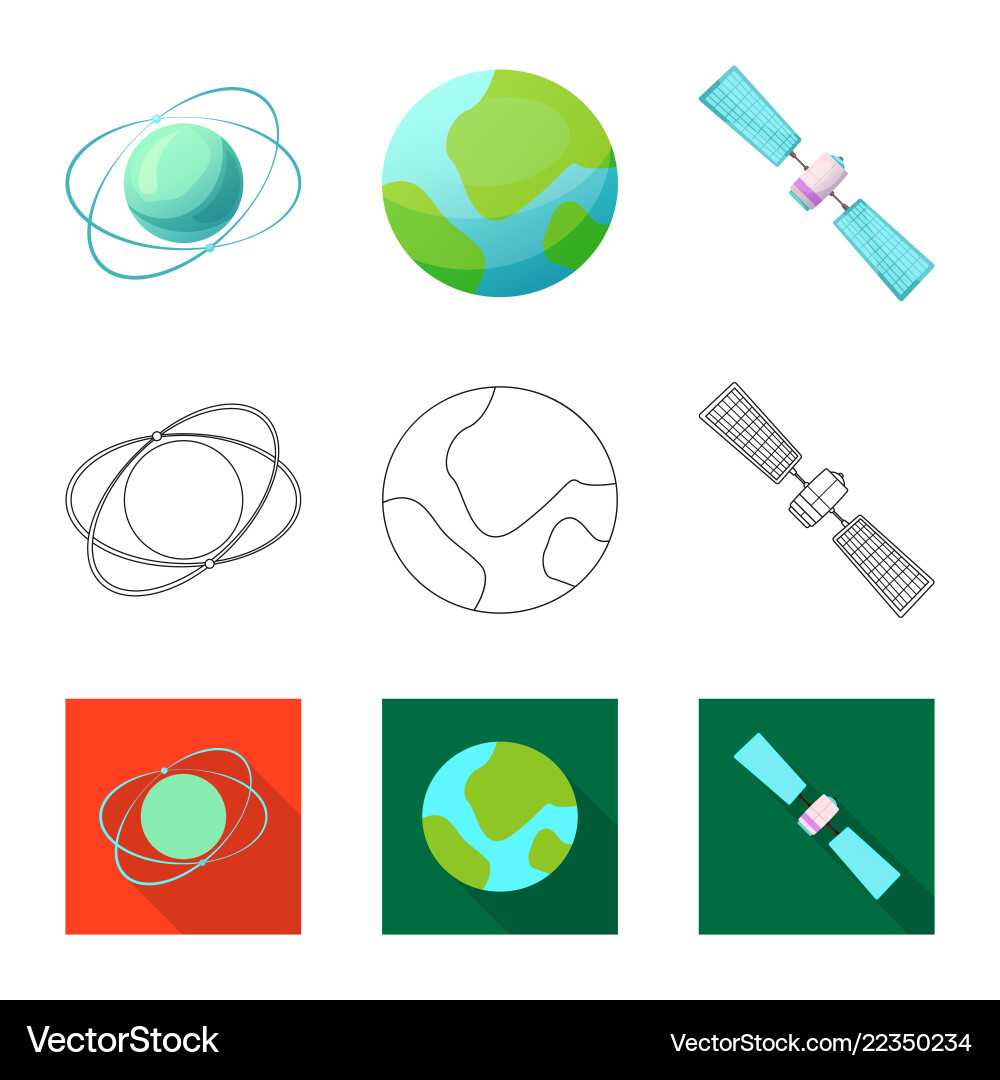 Isolated object of mars and space icon collection Isolated object of mars and space icon collection vector image