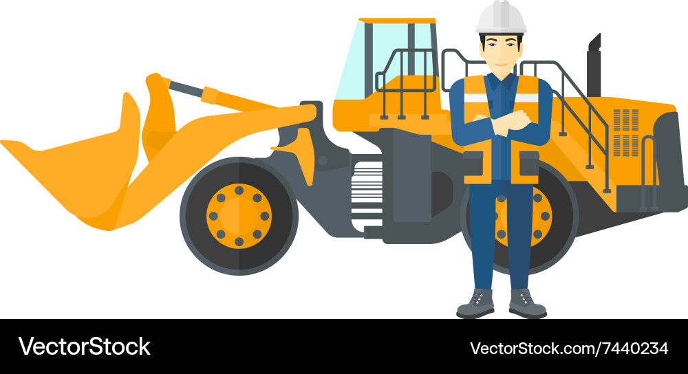 Miner with mining equipment on background vector image