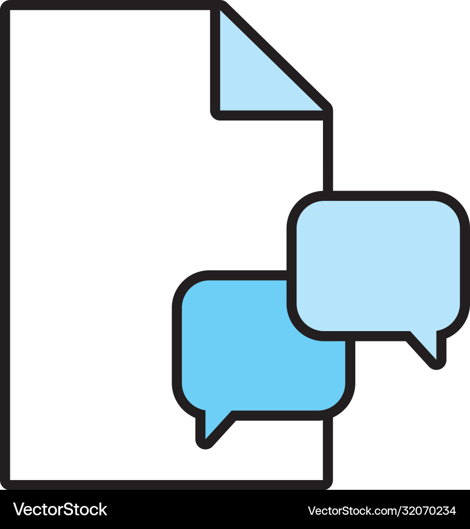 Paper document with speech bubble line and fill vector image