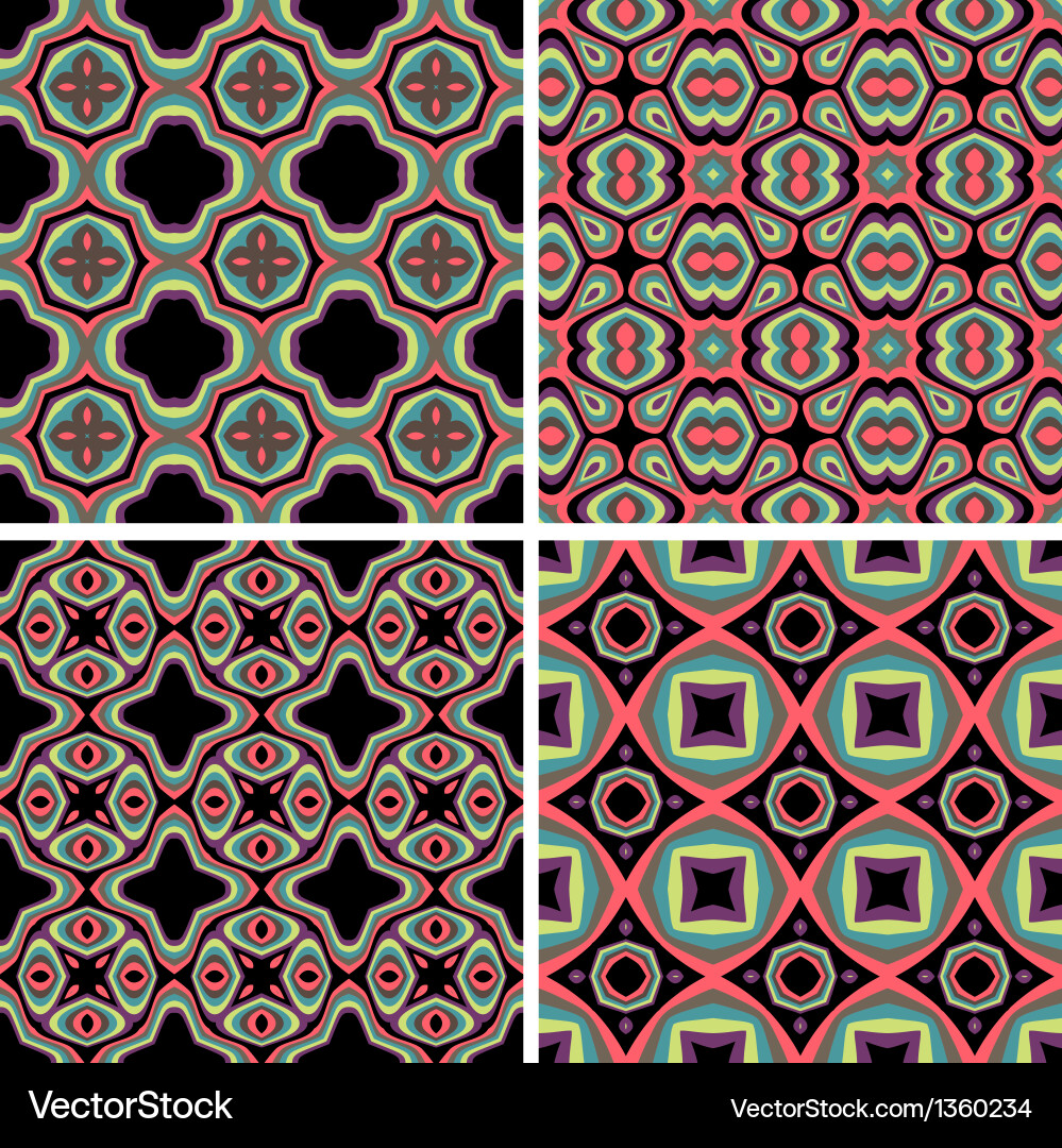 Retro Colorful Pattern Set vector image