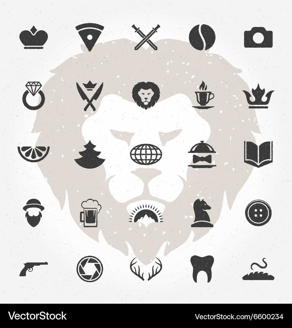 Retro hand drawn objects and icons design Vector Image