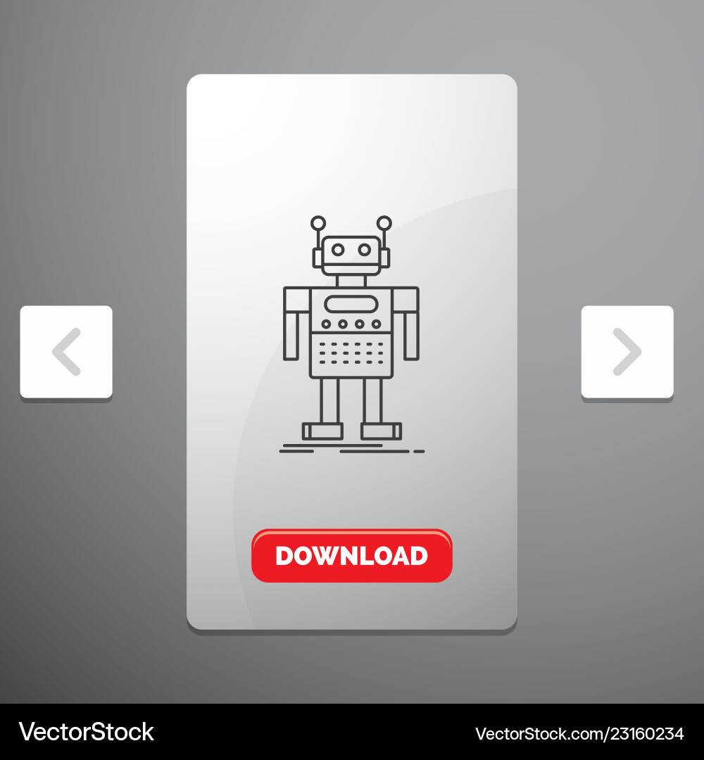 Robot android artificial bot technology line icon Robot android artificial bot technology line icon vector image