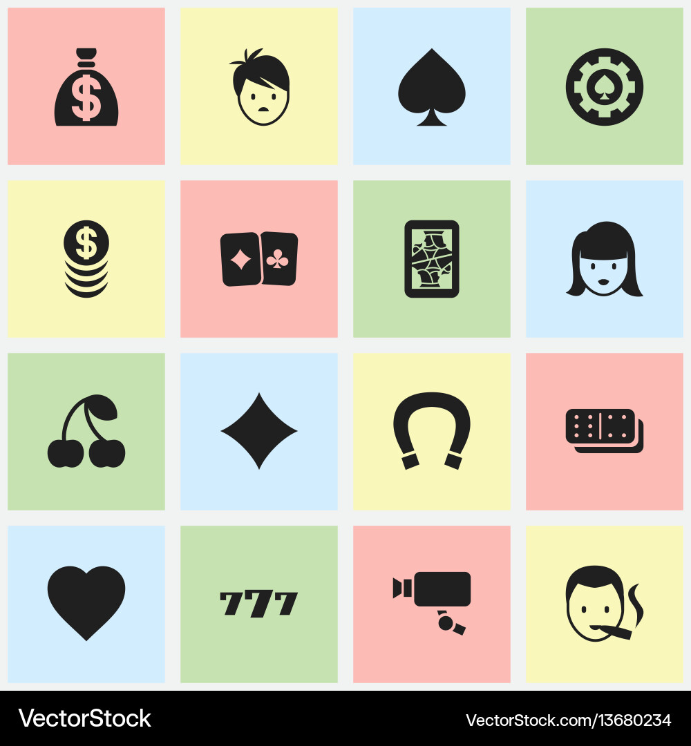 Set of 16 editable game icons includes symbols Set of 16 editable game icons includes symbols Vector Image