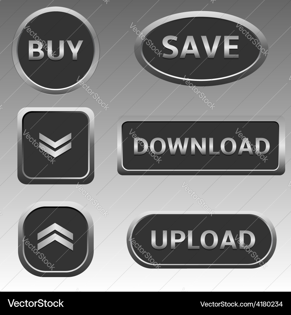 Silver Web Button Set vector image