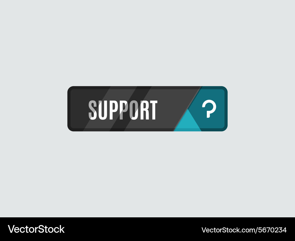 Support button futuristic hi-tech ui design Vector Image
